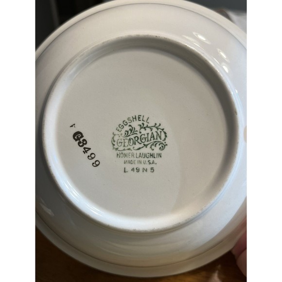 Pair of Vintage Homer Laughlin Eggshell Georgian Floral Vegetable Serving Bowls - Picture 4 of 8